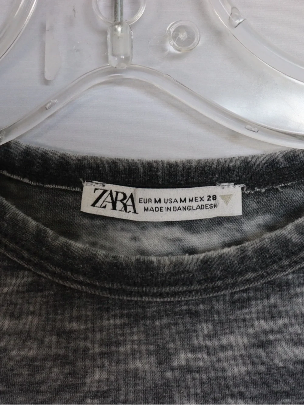 Zara Washed Grey T-Shirt Women’s Medium Fitted Short Sleeve Tee - Picture 5 of 8